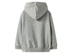 Grå meleret sweatcardigan med hætte fra Name It 13244055 grey melange